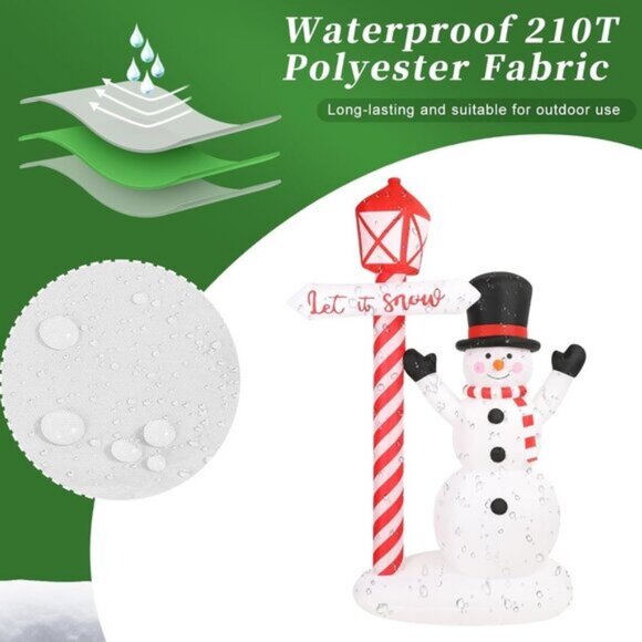 ⚡6.89FT Christmas Inflatables Snowman with Street Lamp Yard Outdoor Decorations - Picture 6 of 9